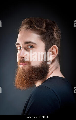 Ritratto di una Teenage hipster con la barba Foto Stock