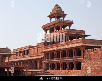 Parte della città cinquecentesca di Fatehpur Sikri in Rajasthan che è stato costruito per essere il capitale politico dell'India Foto Stock
