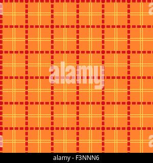 Arancio brillante seamless maglia modello di vettore a singola e doppia linea tratteggiata. Ripetere lo sfondo con array geometrici di Orano Illustrazione Vettoriale