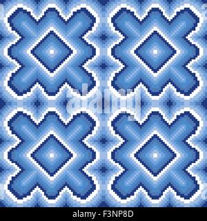 Vettore di Seamless pattern con l'inverno motivo in sfumature di blu Illustrazione Vettoriale