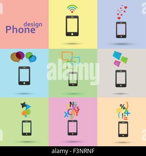 Serie di telefoni di vettore icone Illustrazione Vettoriale