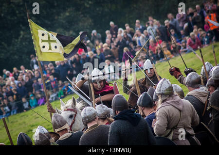 East Sussex, Regno Unito. 10 ottobre, 2015. Battaglia di Hastings Rievocazione Storica Credito: Guy Corbishley/Alamy Live News Foto Stock