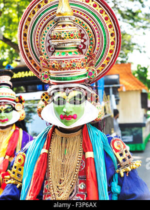 Kathakali Dance è una stilizzata classica indiana danza del Kerala Foto Stock