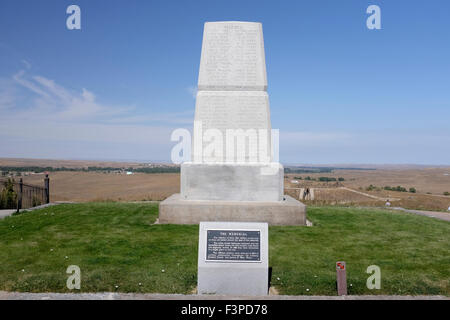 Un monumento al Little Bighorn Battlefield National Park, Montana Foto Stock