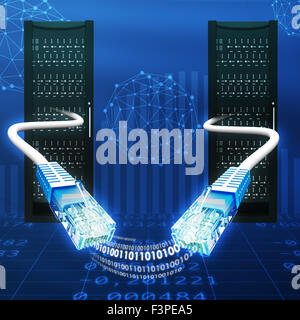 Abstract sfondo con i cavi del computer Foto Stock