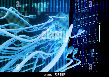 Abstract sfondo con cavi blu Foto Stock