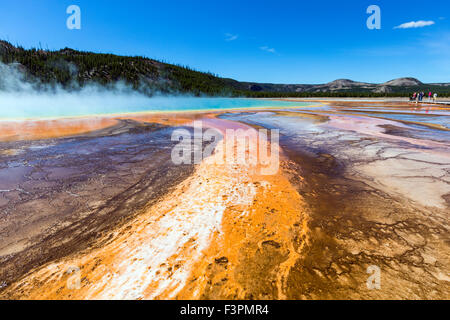 Grand Prismatic Spring; Midway Geyser Basin, il Parco Nazionale di Yellowstone, Wyoming USA