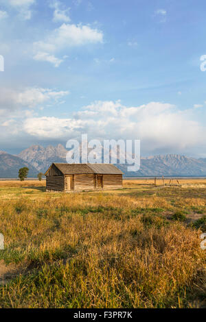 John storico Moulton Homestead (c 1910), Fila Mormone Historic District, il Parco Nazionale del Grand Teton, Wyoming USA Foto Stock