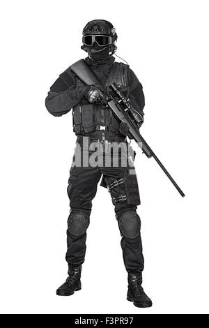 Funzionario di polizia SWAT Foto Stock