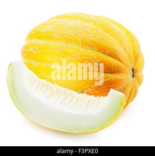 Il melone maturo sullo sfondo bianco. Foto Stock