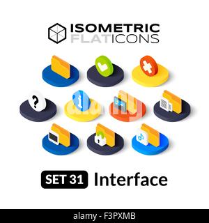 Isometrica icone piana serie 31 Illustrazione Vettoriale