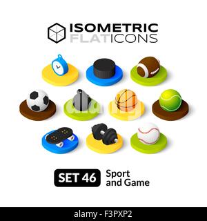 Isometrica icone piana serie 46 Illustrazione Vettoriale