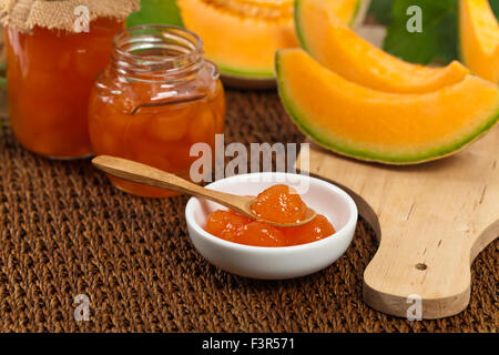 Il melone di esotica frutta sciroppata o marmellata Foto Stock