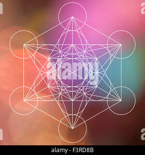 Metatron simbolo sullo sfondo bokeh di fondo Foto Stock