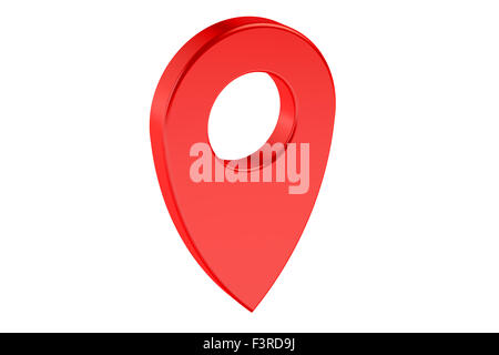 Red Puntatore Mappa isolati su sfondo bianco Foto Stock