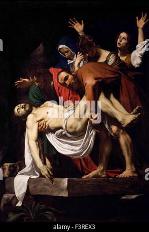 Roma. L'Italia. Caravaggio la Deposizione dalla Croce (1600 - 1604) nella Pinacoteca dei Musei Vaticani. Musei Vaticani. Foto Stock