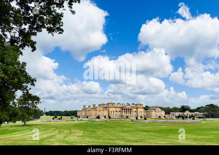 Holkham Hall, un inizio settecento Palladian country house in Holkham, Norfolk, Inghilterra, Regno Unito Foto Stock