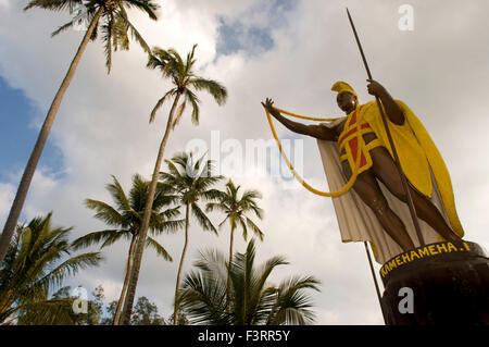 Statua di Kamehameha il grande nel Kapa'au. Big Island. Hawaii. Stati Uniti d'America. Statua di Kamahameha risiede sull isola Hawaiʻi (noto localmente una Foto Stock
