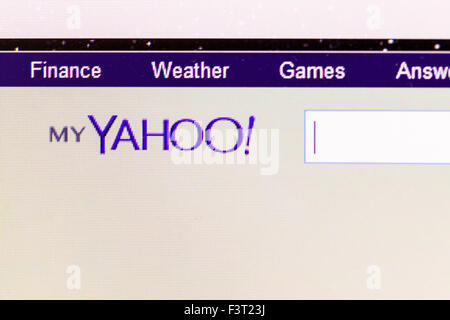 Il mio motore di ricerca Yahoo website homepage online screenshot dello schermo di web site internet net Foto Stock