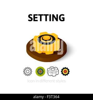 Icona impostazione in stile differente Illustrazione Vettoriale