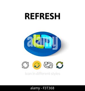 Icona Aggiorna in stile differente Illustrazione Vettoriale