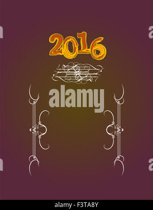 Abstract golden christmas background. anno nuovo 2016 invito Foto Stock