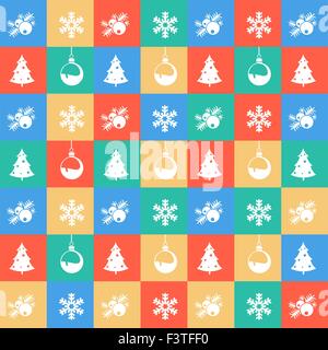 Modello senza cuciture con elementi di Natale Illustrazione Vettoriale