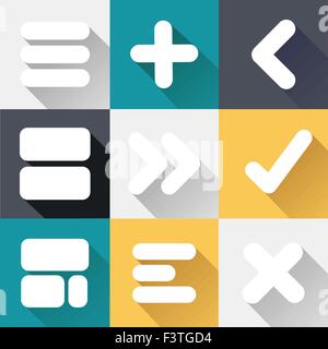 Icone a forma di freccia con icone e la direzione di movimento Illustrazione Vettoriale