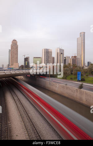 Ramat Gan città al crepuscolo Foto Stock