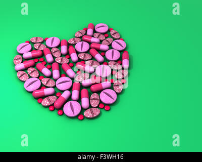 La droga formano un cuore Foto Stock