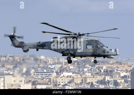 Royal Navy Agusta Westland AW-159 Wildcat HMA2 solleva dal grembiule 4. Foto Stock