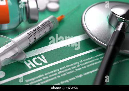 Diagnosi - HCV. Concetto medico. Foto Stock