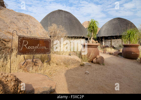 Mowani Mountain Camp in Namibia Foto Stock