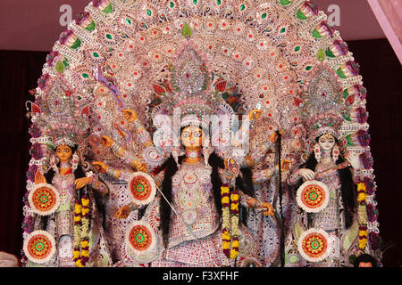 Decorate dea durga in durga puja Foto Stock