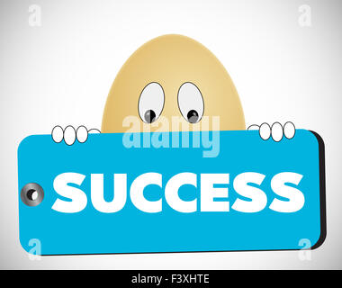 Uovo con successo tag Foto Stock
