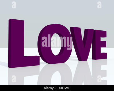 3d amore testo Foto Stock