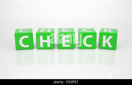 Check out di verde lettera plinti Foto Stock