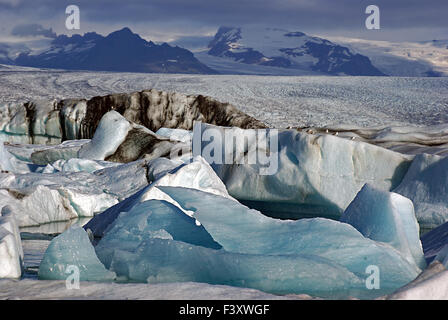Laguna glaciale nel sud dell'Islanda Foto Stock