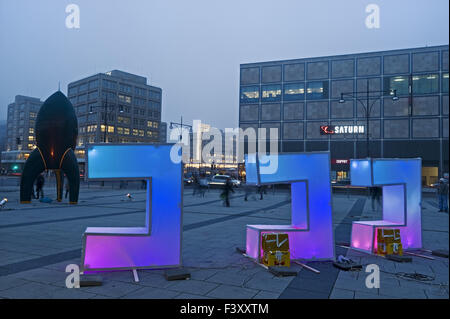 Lettere luminose, il Centro Congressi di Berlino Foto Stock