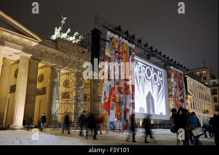 Mostra del Cinema presso la Porta di Brandeburgo, Berlino Foto Stock