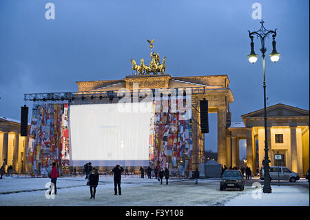 Mostra del Cinema presso la Porta di Brandeburgo, Berlino Foto Stock