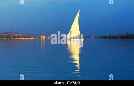 Flucca om Nilo Aswan Foto Stock