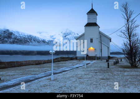 Piccola chiesa in Norvegia Foto Stock