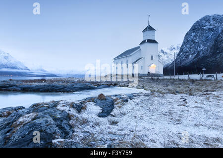 Piccola chiesa in Norvegia Foto Stock