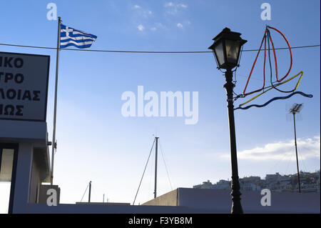 Bandiera Greca, Mikrolimano, Pireo, Grecia Foto Stock