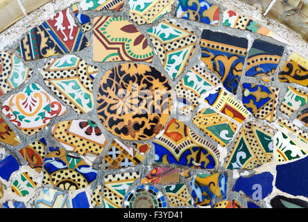 Dettaglio di un mosaico su una parete Foto Stock