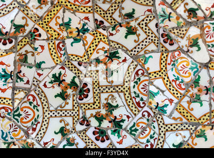 Dettaglio di un mosaico su una parete Foto Stock