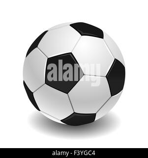 Pallone da calcio su sfondo bianco. Foto Stock