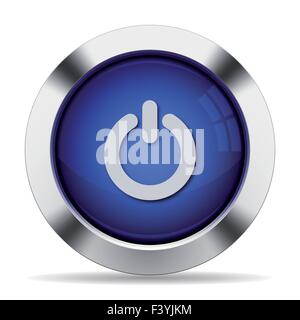 Blu acciaio lucido power off Illustrazione Vettoriale