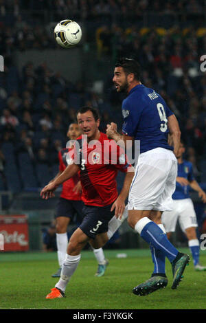 Roma, Italia , Olimpyc Stadium 13 ottobre 2015. Calcio: Qualifica Europea Francia 2016 : Gruppo h, Italia vs Norvegia Italia a vincere il match, punteggio Tettey (NOR) Florenzi (ita) Pellè (ita) (foto: Marco Iacobucci/Alamy live news) Foto Stock